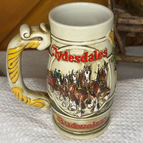 BUDWEISER Anheuser Busch Clydesdales Beer Stein Mug Cup - Picture 2 of 5